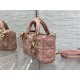 LADY D-JOY BAG MICRO Cannage Lambskin Pink High