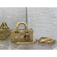 LADY D-JOY BAG MICRO Cannage Lambskin Beige High