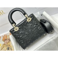 SMALL LADY Dior BAG Quilted-Effect Lambskin with Ornamental Motif High