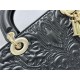 LADY D-JOY BAG MEDIUM Quilted-Effect Lambskin with Ornamental Motif High