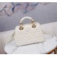 LADY 95.22 SMALL BAG Cannage Calfskin White High