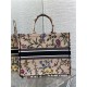 LARGE Dior BOOK TOTE Dior Petites Fleurs Embroidery Natural High