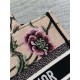 SMALL Dior BOOK TOTE Dior Petites Fleurs Embroidery Natural High