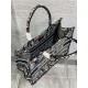 MEDIUM Dior BOOK TOTE Plan de Paris Embroidery Black/White High