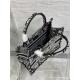 SMALL Dior BOOK TOTE Plan de Paris Embroidery Black/White High