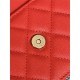 Classic Wallet on Chain AP0250 Grained Calfskin Red Silver Metal B