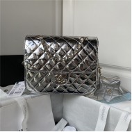 Chanel BACKPACK & STAR COIN PURSE AS4649 Mirror Calfskin, Metallic Calfskin & Gold-Tone Metal Silver A