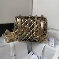 Chanel BACKPACK & STAR COIN PURSE AS4649 Mirror Calfskin, Metallic Calfskin & Gold-Tone Metal Gold A