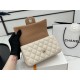 MINI FLAP BAG WITH TOP HANDLE AS2431 Lambskin & Gold-Tone Metal Beige & Camel A