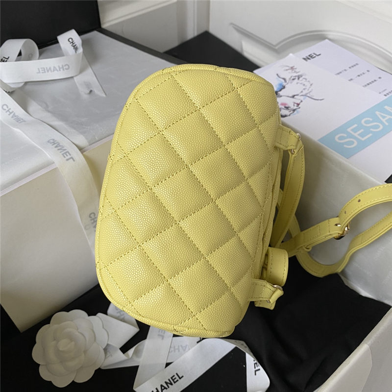 Chanel BACKPACK AS4058 Grained Calfskin & Gold-Tone Metal Yellow A