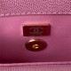 MINI FLAP BAG WITH TOP HANDLE AS2215 Grained Calfskin & Gold Metal Lilac A