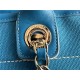 LARGE SHOPPING BAG Cotton, Calfskin & Silver-Tone Metal A66941 Blue High