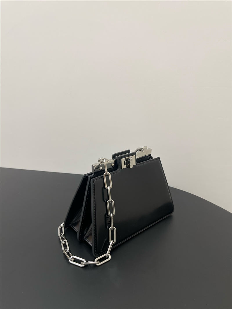 Peekaboo Cut Petite leather bag Black High