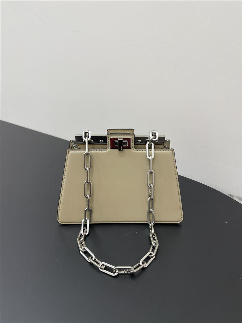 Peekaboo Cut Petite leather bag Beige High