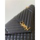 ENVELOPE LARGE BAG IN MIX MATELASSÉ GRAIN DE POUDRE EMBOSSED LEATHER Black-Gold High