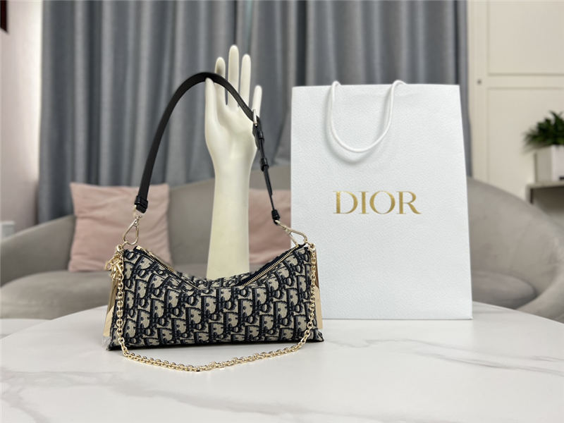 DIOR CLUB BAG Dior Oblique Jacquard Blue High