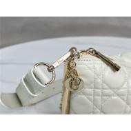 DIOR CLUB BAG Cannage Lambskin White High