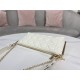 DIOR CLUB BAG Cannage Lambskin White High