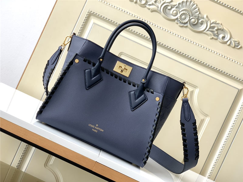 Louis Vuitton ON MY SIDE MM Calf leather and perforated calf leather M21569 Navy Blue High