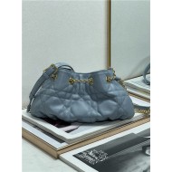 DIOR AMMI SMALL BAG Supple Macrocannage Lambskin Blue High