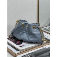 DIOR AMMI SMALL BAG Supple Macrocannage Lambskin Blue High