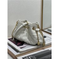 DIOR AMMI SMALL BAG Supple Macrocannage Lambskin White High