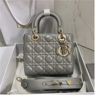 SMALL LADY Dior MY ABCDior BAG Cannage Lambskin Iridescent Grey High