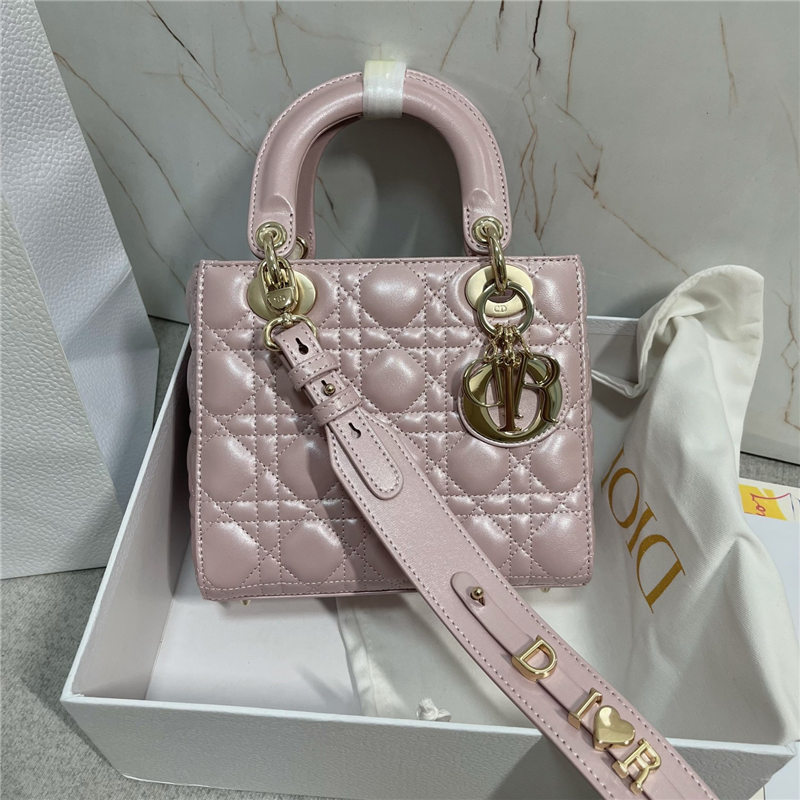 SMALL LADY Dior MY ABCDior BAG Cannage Lambskin Iridescent Pink High