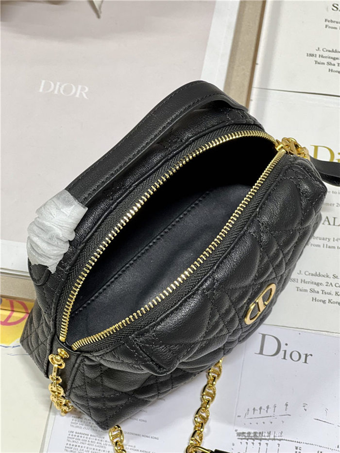 DIOR CARO D-COSY MINI BAG Supple Cannage Calfskin Black High