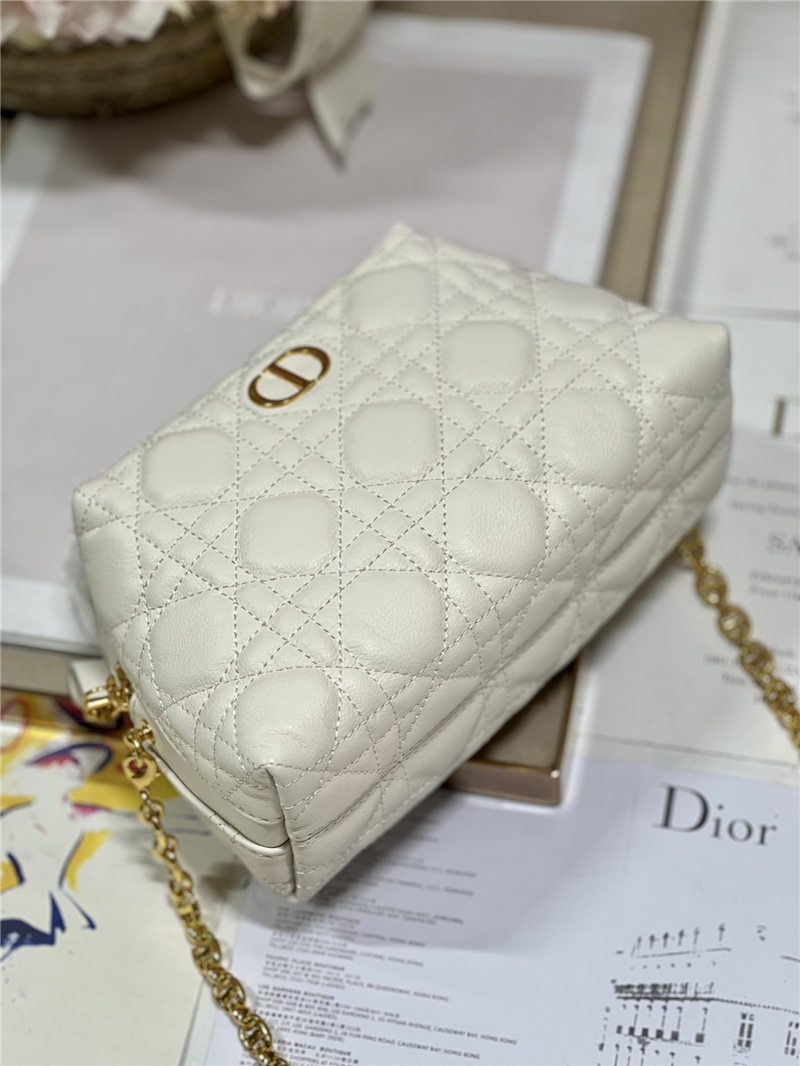 DIOR CARO D-COSY MINI BAG Supple Cannage Calfskin White High