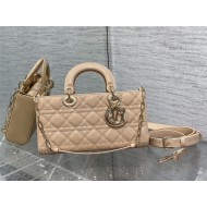 LADY D-JOY BAG MEDIUM Patent Cannage Calfskin Nude Pink High