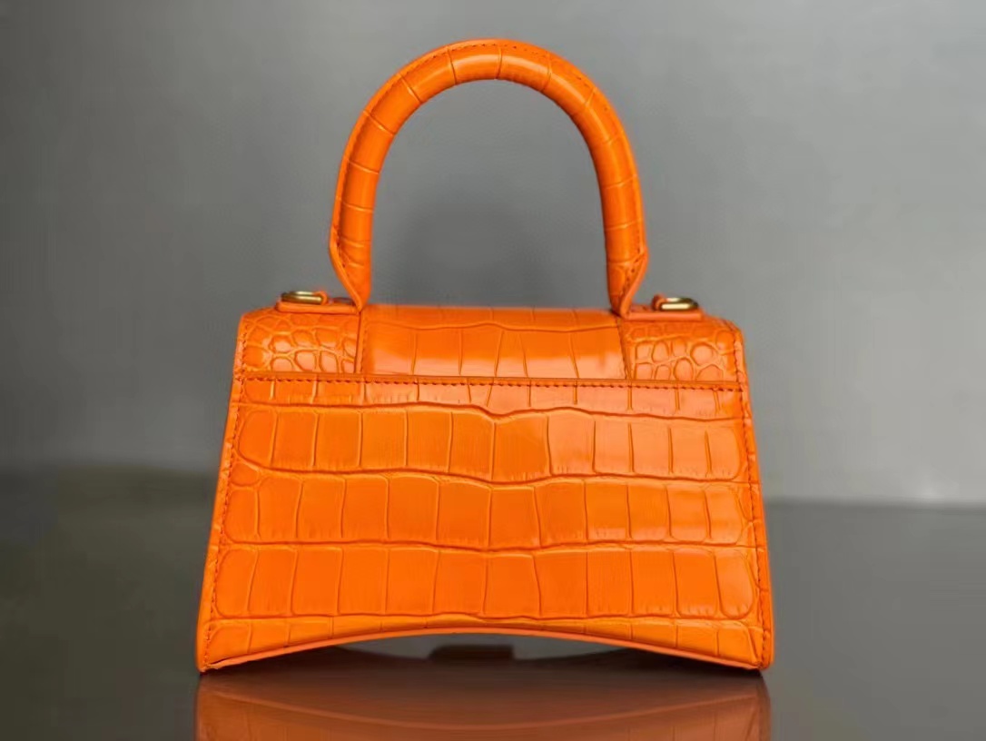 WOMEN'S HOURGLASS XS TOP HANDLE BAG Crocodile Orange High