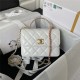 Chanel MINI FLAP BAG WITH TOP HANDLE AS3886 Shiny Calfskin & Gold-Tone Metal White A