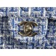 Chanel Medium Classic Flap Bag Tweed Blue High