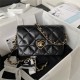 Chanel SMALL FLAP BAG Lambskin,Plexi & Gold-Tone Metal AS3986 Black A