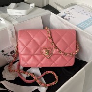 Chanel SMALL FLAP BAG Lambskin,Plexi & Gold-Tone Metal AS3986 Pink A