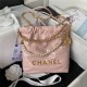 Chanel 22 MINI HANDBAG Shiny Calfskin Pink Pearl & Gold-Tone Metal AS3980 High