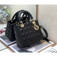 MEDIUM LADY Dior BAG Cannage Lambskin Black High 