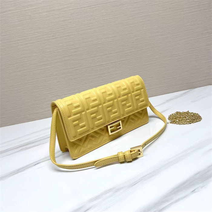 Fendi Wallet On Chain Baguette Nappa Leather Yellow High