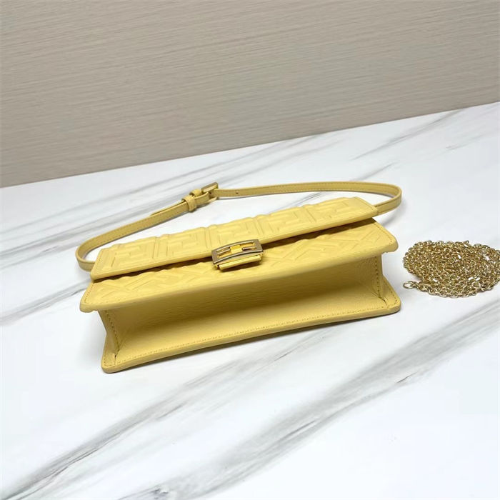 Fendi Wallet On Chain Baguette Nappa Leather Yellow High