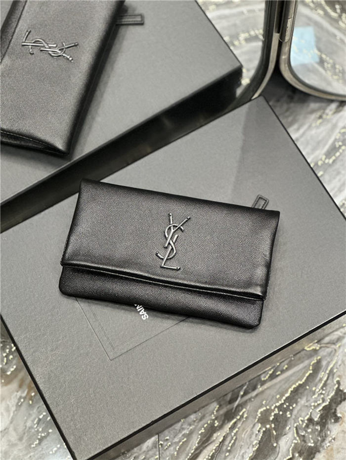 YSL West Hollywood Pouch GRAIN DE POUDRE EMBOSSED LEATHER High