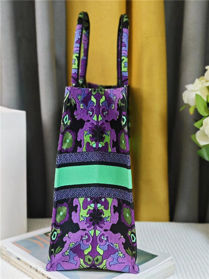 LARGE Dior BOOK TOTE Dior Indian Purple Embroidery High