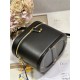 MEDIUM CD SIGNATURE VANITY CASE Calfskin with Embossed CD Signature Black High