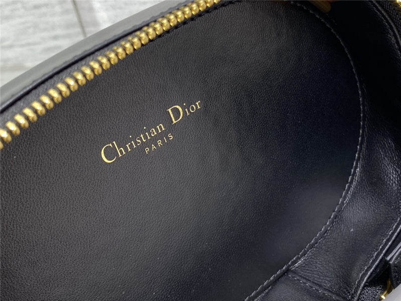 CD SIGNATURE OVAL CAMERA BAG Calfskin with Embossed CD Signature Black High