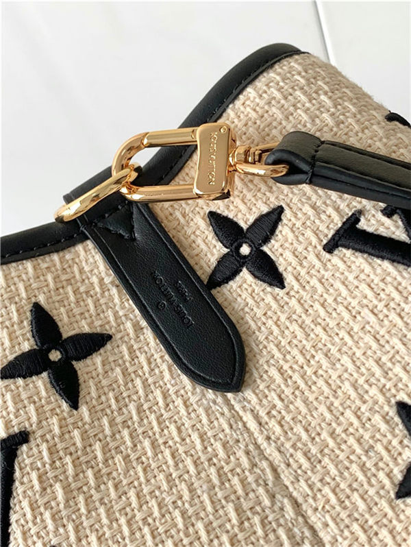 Louis Vuitton NÉONOÉ MM BAG Lotus cotton M23080 Beige Noir High