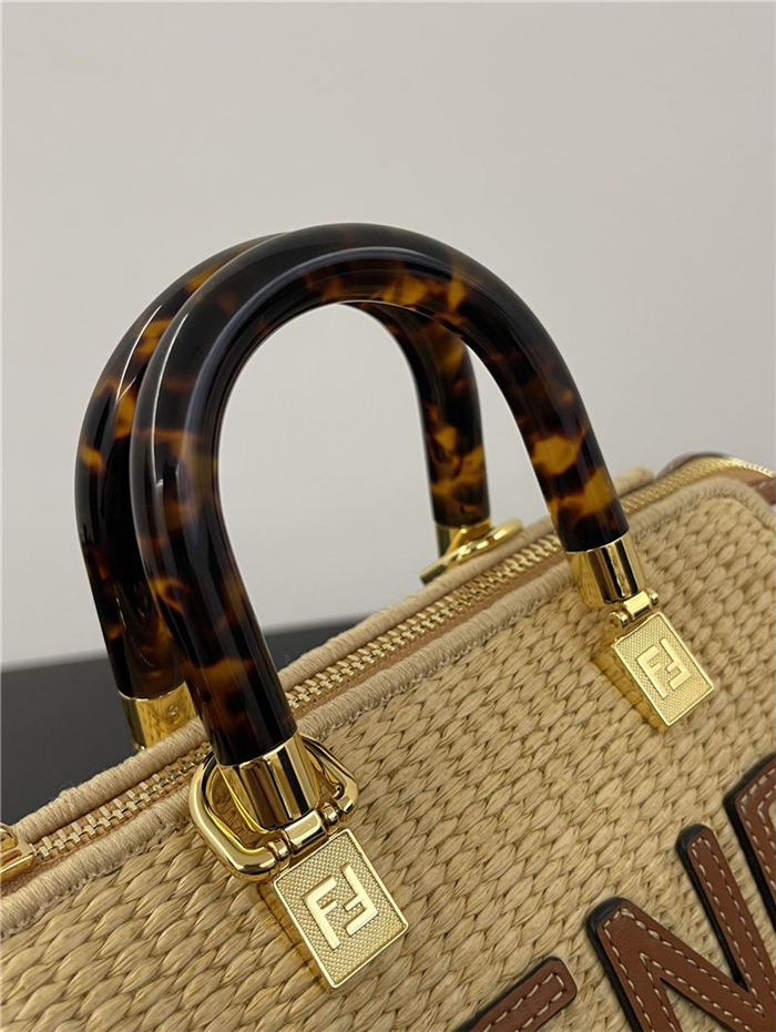 Fendi By The Way Mini Boston bag Straw Natural High