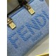 Fendi By The Way Mini Boston bag Denim Light Blue High