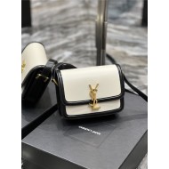 SOLFERINO SMALL SATCHEL IN BOX SAINT LAURENT LEATHER Black/White High