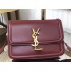 SOLFERINO SMALL SATCHEL IN BOX SAINT LAURENT LEATHER Burgundy High