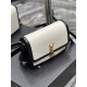 SOLFERINO MEDIUM SATCHEL IN BOX SAINT LAURENT LEATHER Black/White High